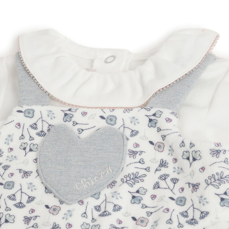 Girls Natural Printed Bodysuit with Dungaree image number 4